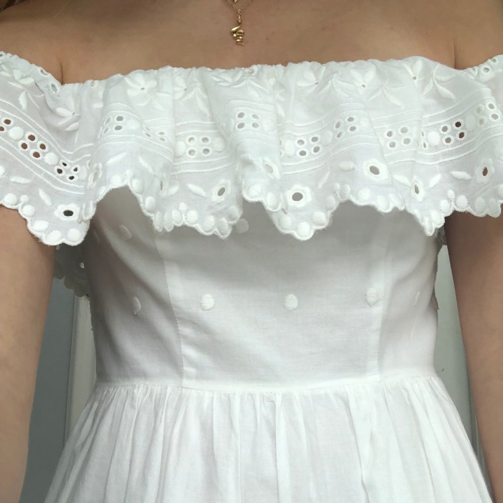 Love Shack Fancy "Izzy" Dress (white eyelet)